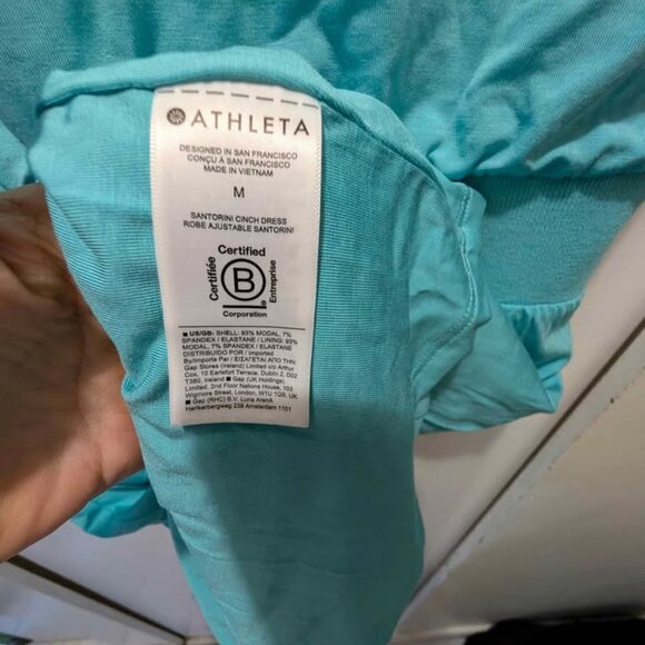 Blue Athleta Midi pull on dress with cinched waist Medium - Picture 8 of 8